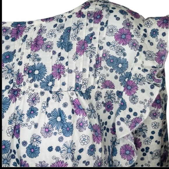 Modcloth Ditsy Floral Long Flutter Sleeves Prairie Sheath Dress Sz Medium - Picture 7 of 11